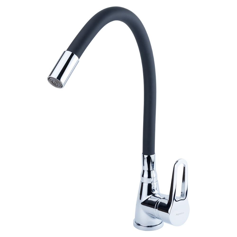

Смеситель HL d35 для кухни гусак силиконовый на гайке AQUATICA HL-4B530C