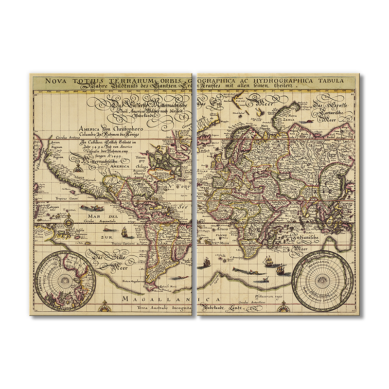 

Винтажная карта Artel «Новая звезда Tabula Geographica Ac» 2 модуля 80x120 см