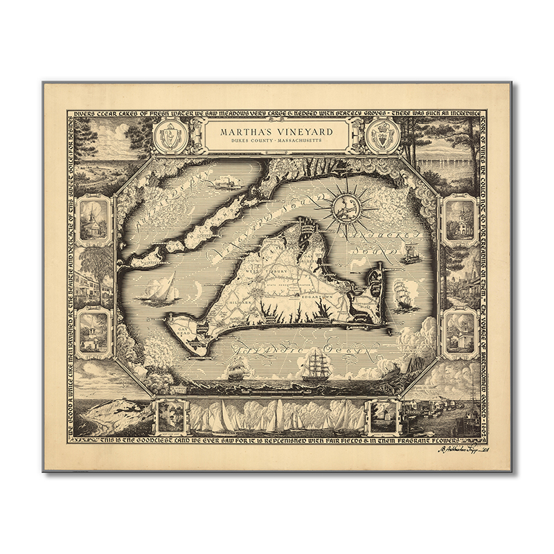 

Винтажная карта Artel «Карта штата Массачусетс. Dukes County» 1 модуль 80x120 см