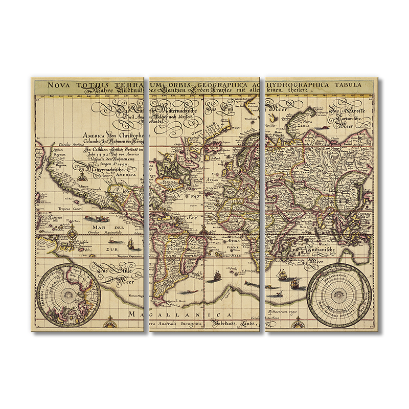 

Винтажная карта Artel «Новая звезда Tabula Geographica Ac» 3 модуля 120x180 см