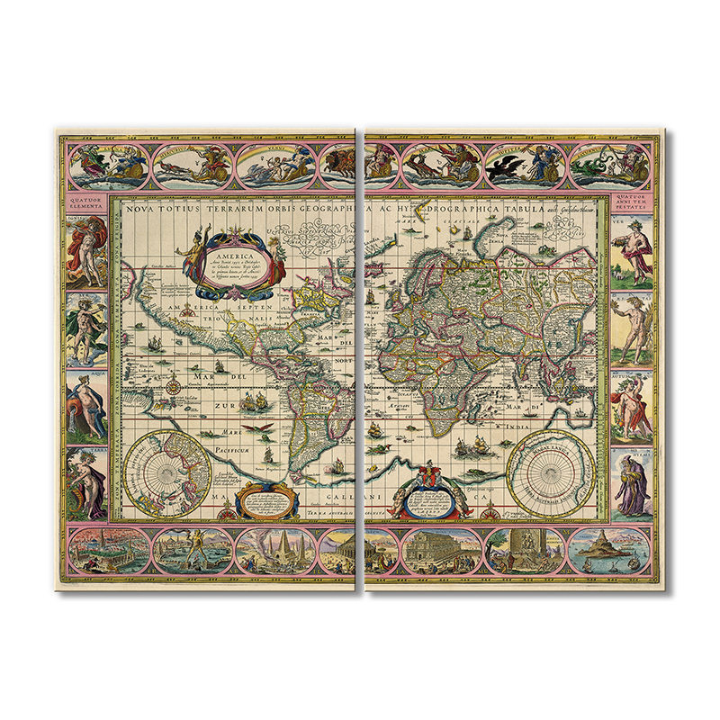 

Винтажная карта Artel «Старинная карта мира географическая Америки» 2 модуля 90x135 см