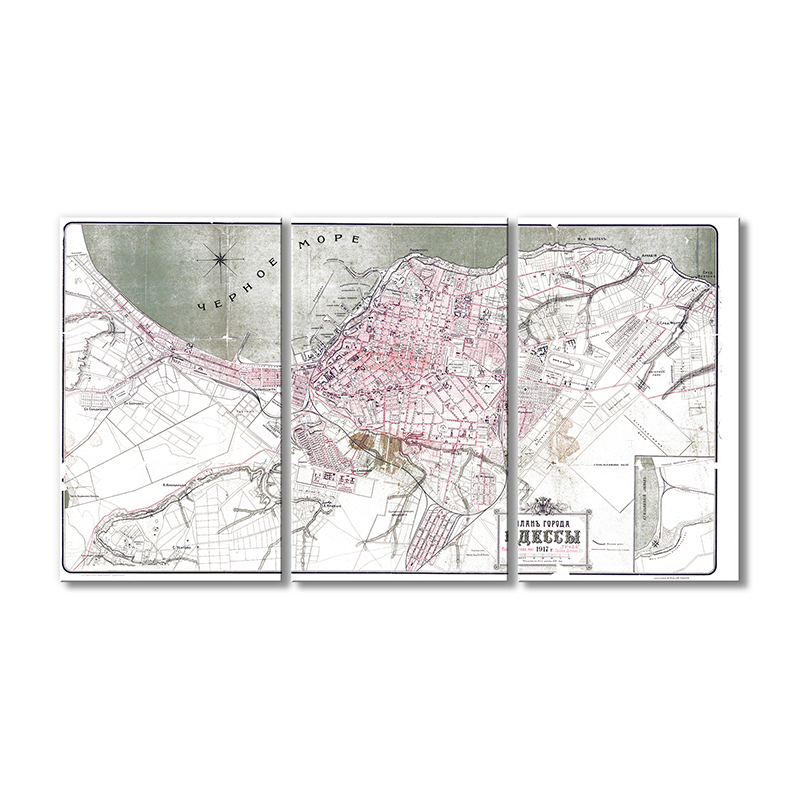 

Винтажная карта Artel «План города Одессы 1917 года» 3 модуля 120x180 см