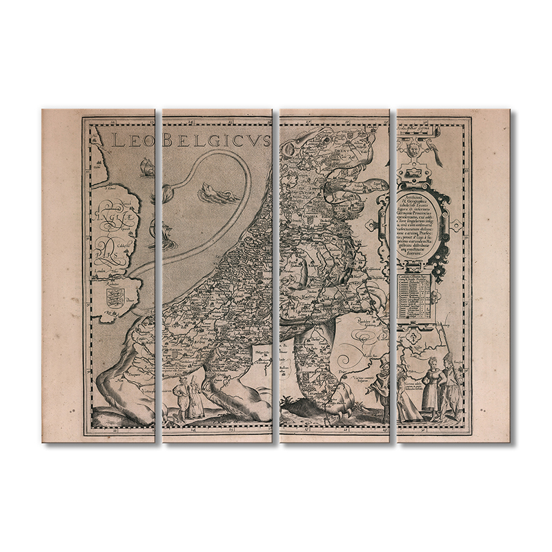 

Винтажная карта Artel «Карта - 1617 год. Лев Бельгикус» 4 модуля 70x105 см