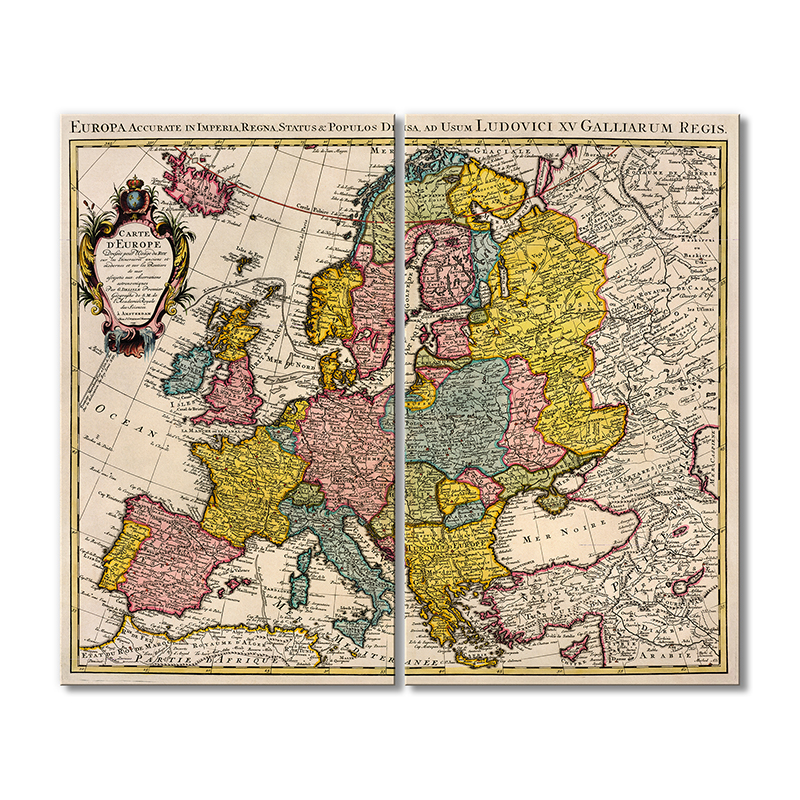 

Винтажная карта Artel «1675 год старинная карта Европы» 2 модуля 120x180 см