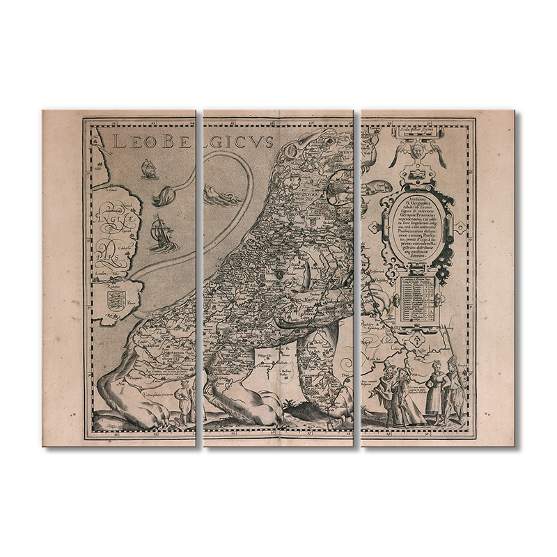 

Винтажная карта Artel «Карта - 1617 год. Лев Бельгикус» 3 модуля 50x75 см