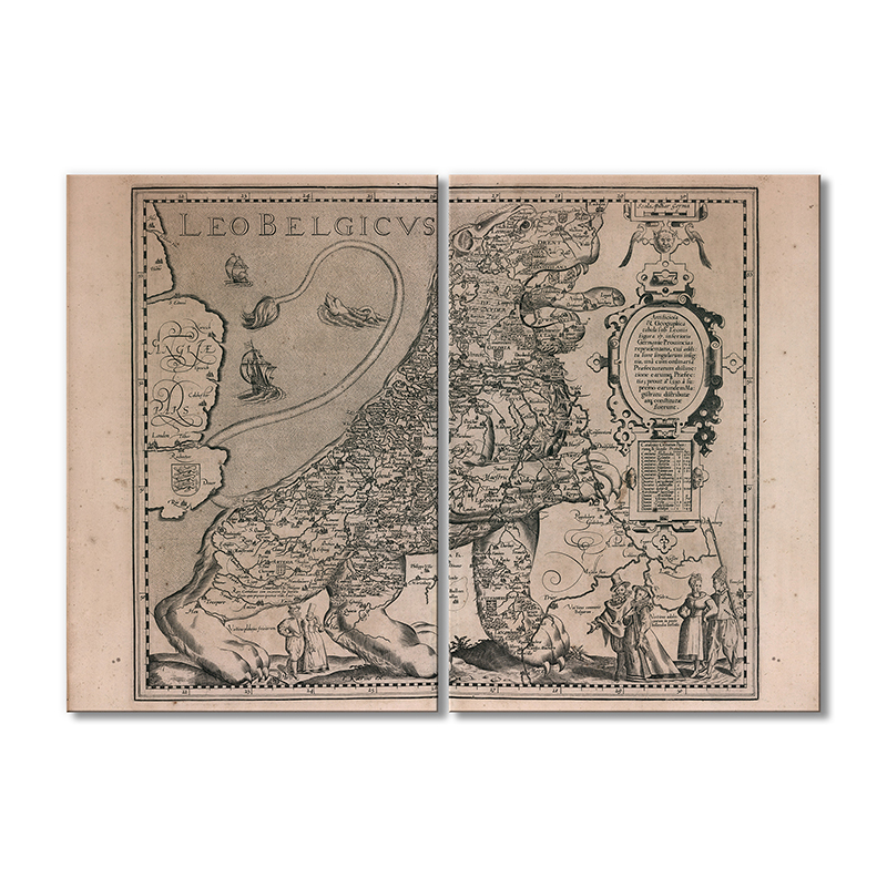 

Винтажная карта Artel «Карта - 1617 год. Лев Бельгикус» 2 модуля 120x180 см