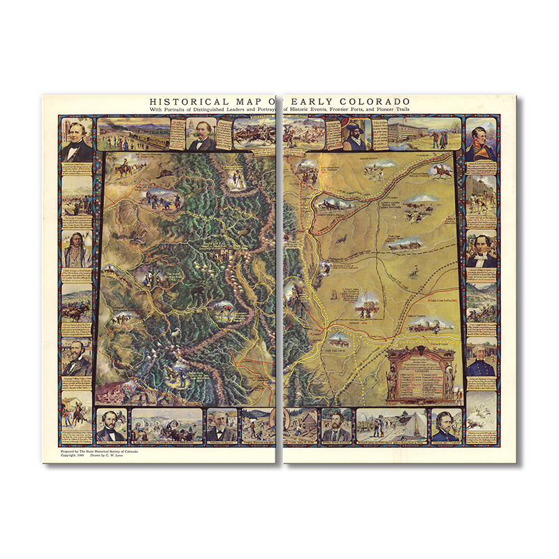 

Винтажная карта Artel «Историческая карта Колорадо» 2 модуля 80x120 см