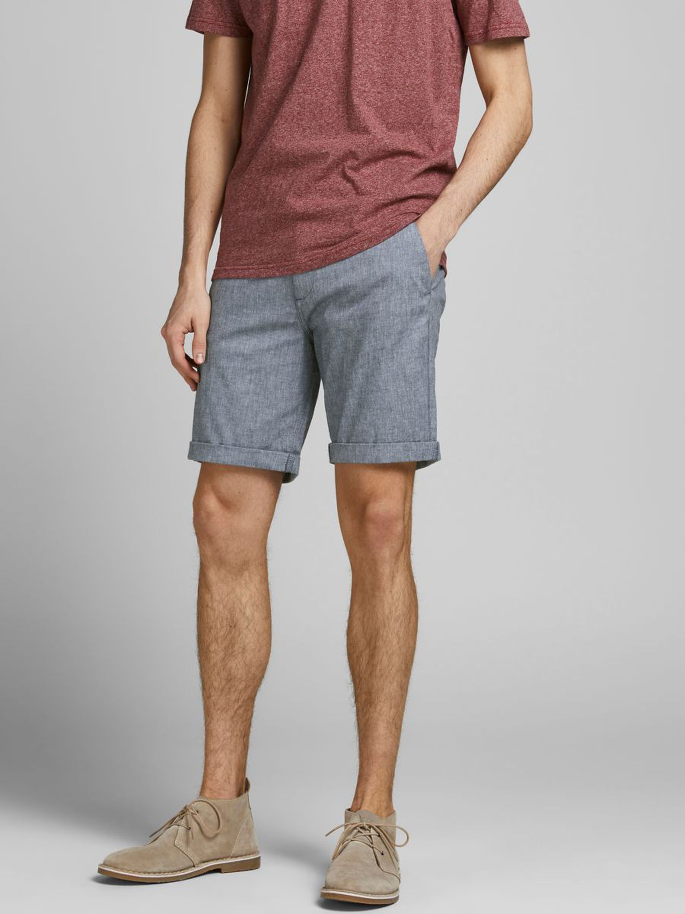 

ШОРТЫ Jack&Jones DAVE LINEN 12184684 Blue Indigo XXL серый