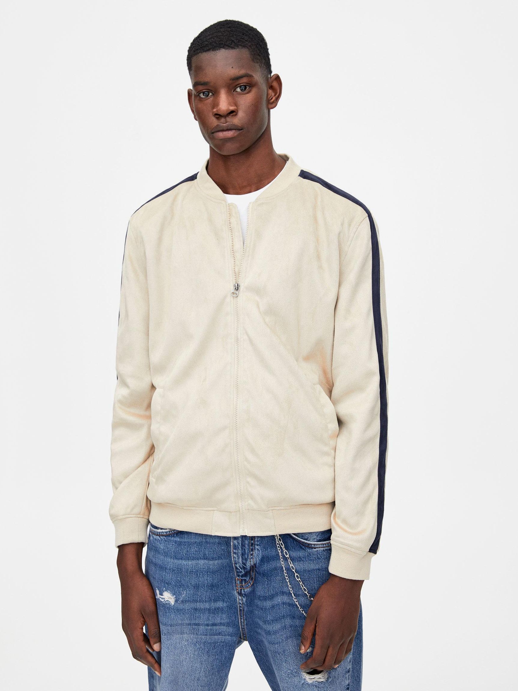 

Бомбер Pull & Bear 5710/520/711-AAXK XL Бежевый в черную полоску