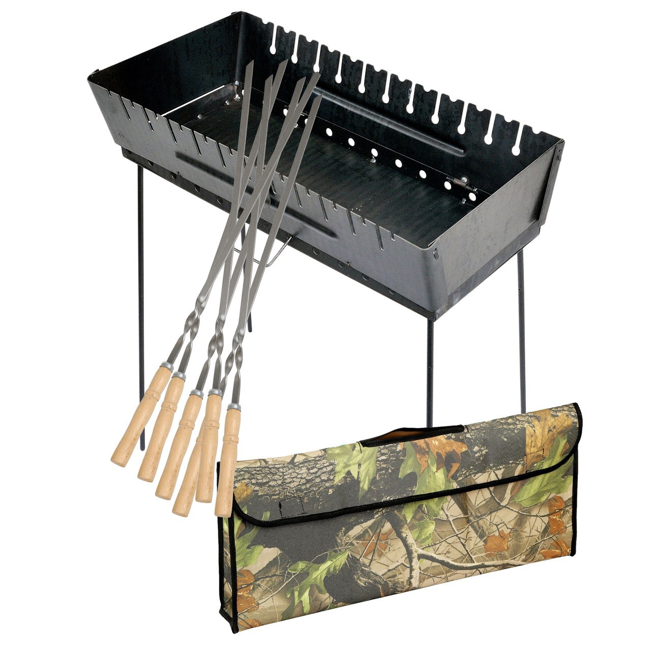 

Мангал — чемодан Пикник 2 мм на 12 шампуров 690х350х160мм + Чехол + Набор шампуров 6 штук (49-1004-3)