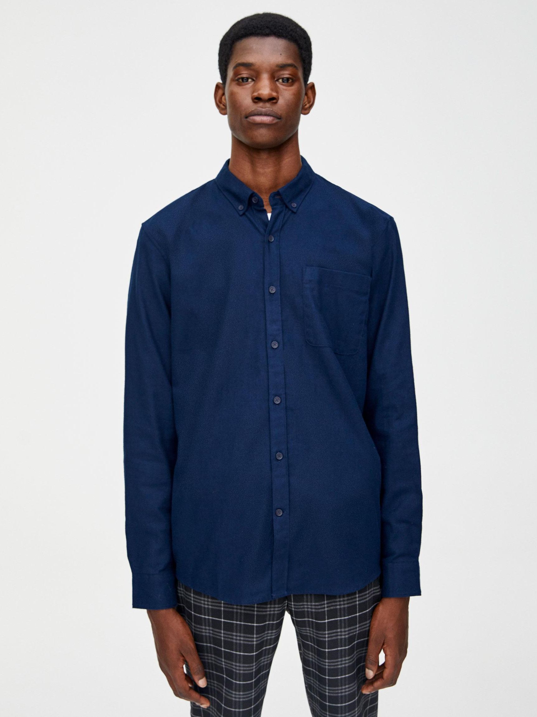 

Рубашка Pull & Bear 9474/537/401-AAQJ M Темно-синяя