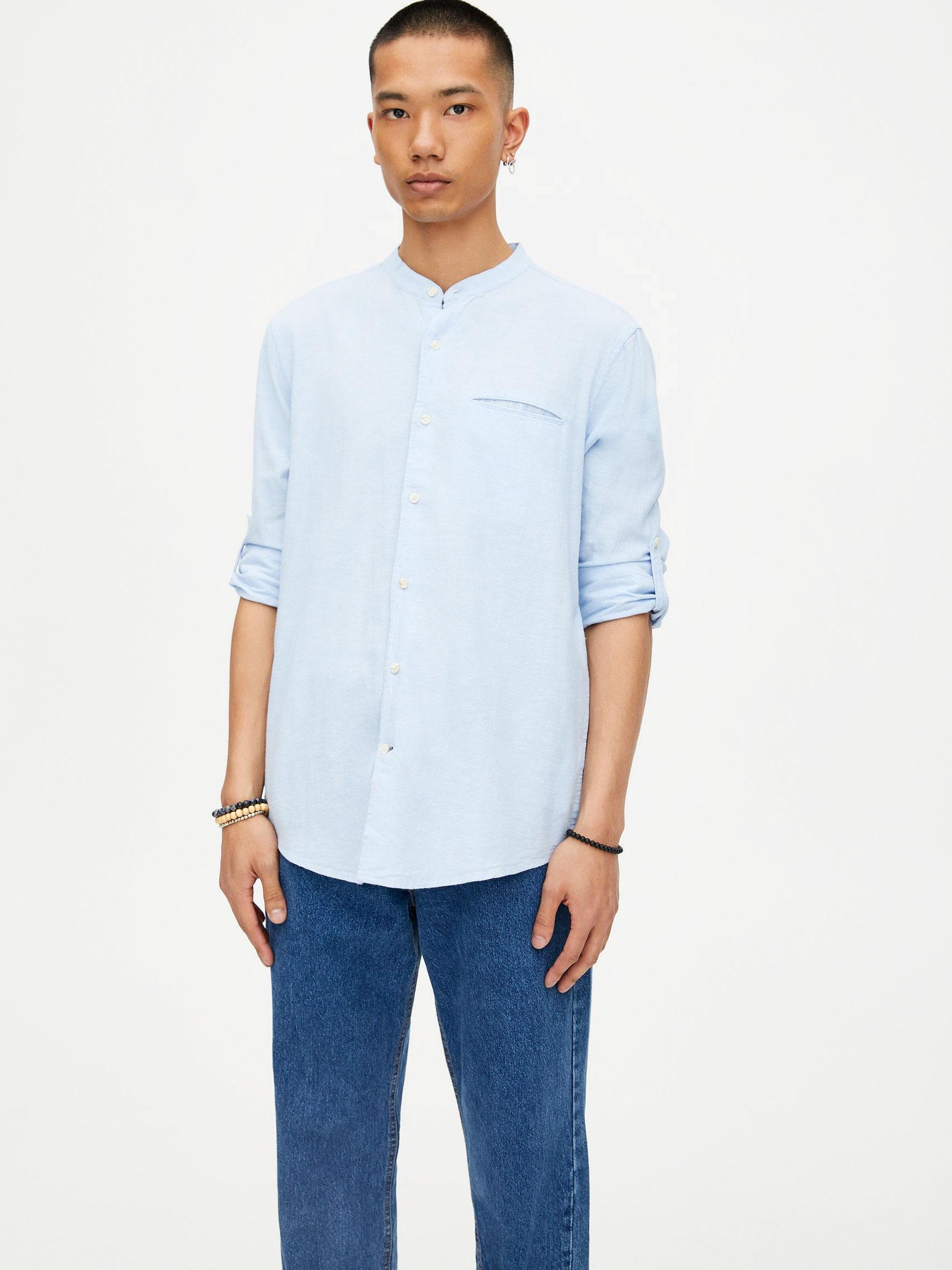 

Рубашка Pull & Bear 5470/505/403-ABHD S Голубая