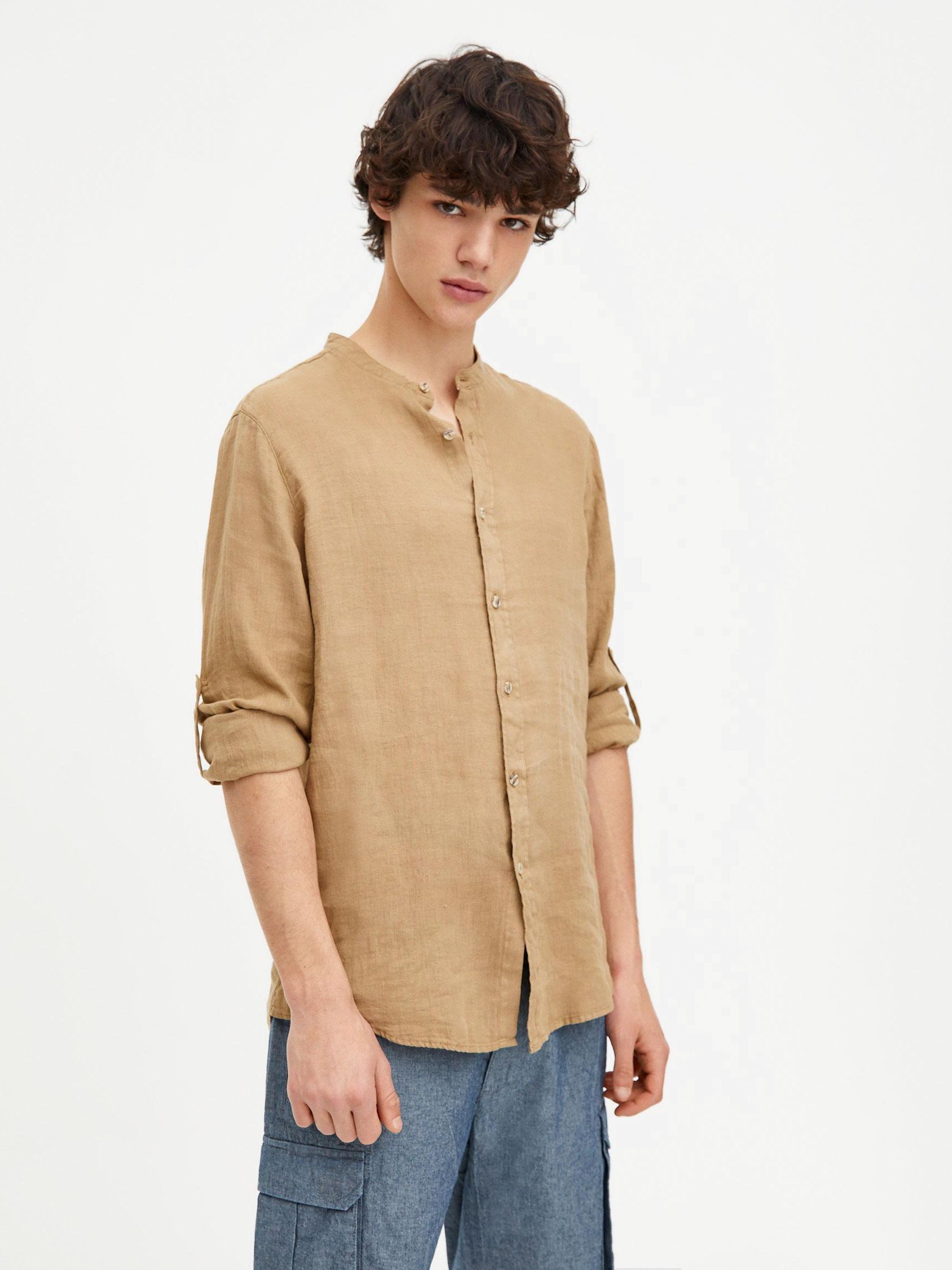 

Рубашка Pull & Bear 9474/700/707-ACTQ L Бежевая