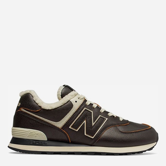 Акція на Підліткові шкіряні кросівки для хлопчика New Balance Ml574wne 38.5 Коричневі від Rozetka