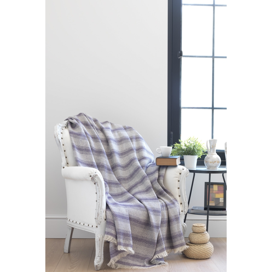 

Плед накидка Eponj Home Denizli Kareli 190*220 mor фиолетовый (svt-2000022283199)