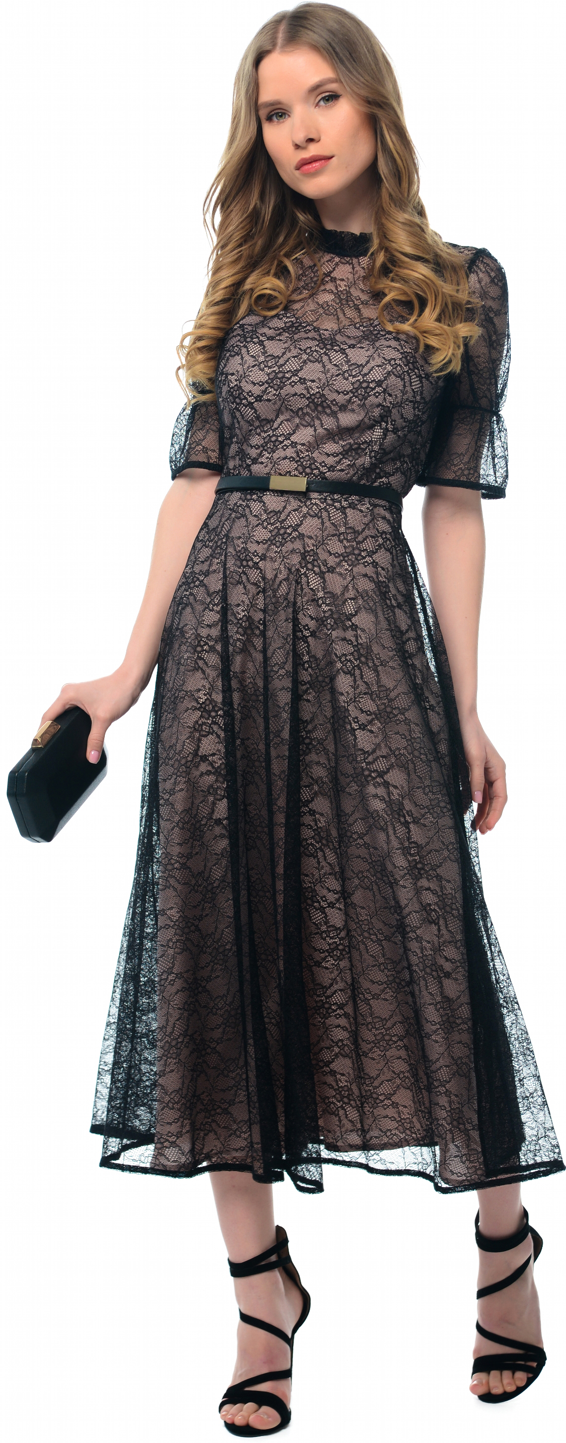 

Платье GENEVIE 09604 L Black Beige Pink