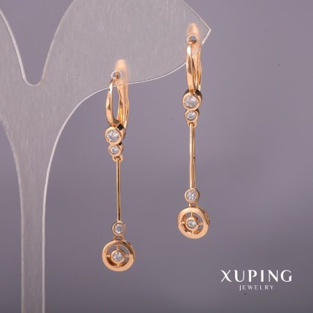 

Серьги Xuping с белыми камнями 7х40мм Позолота 18К, ida37879