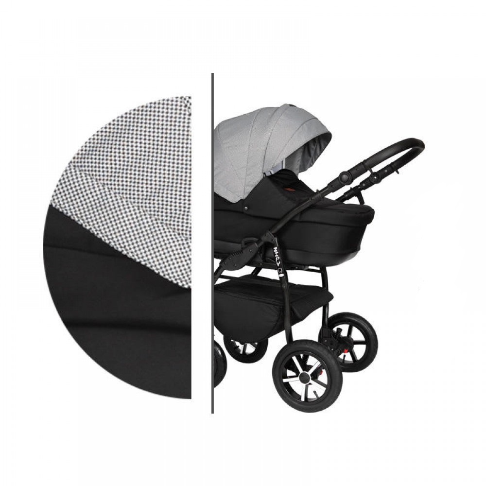 

Коляска универсальная 2 в 1 Baby Merc Zipy Q ZQ/135B Черный/Серый на черной раме с дождевиком + москитная сетка, чехлы и сумка для мамы