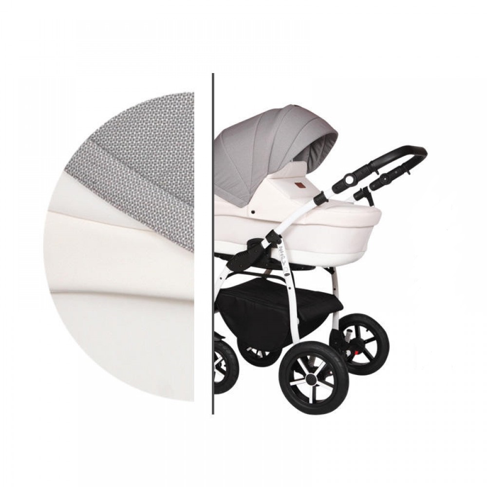 

Коляска универсальная 2 в 1 Baby Merc Zipy Q ZQ/133C Белый/Серый на белой раме с дождевиком + москитная сетка, чехлы и сумка для мамы