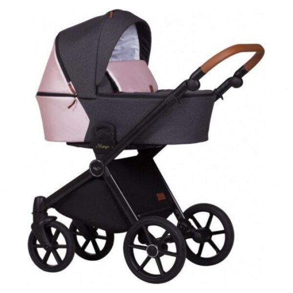 

Коляска универсальная 2 в 1 Baby Merc Mango M/201 Черный/Розовый с дождевиком и матрасом + москитная сетка, чехлы и сумка для мамы