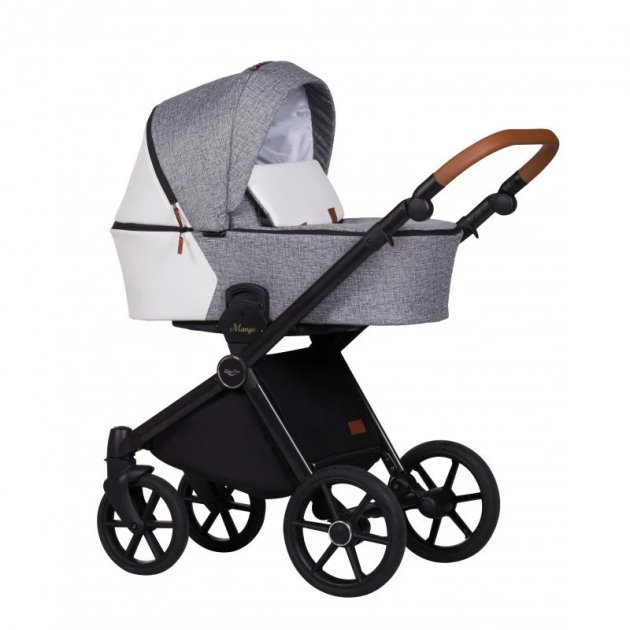 

Коляска универсальная 2 в 1 Baby Merc Mango M/196 Серый/Белый с дождевиком и матрасом + москитная сетка, чехлы и сумка для мамы
