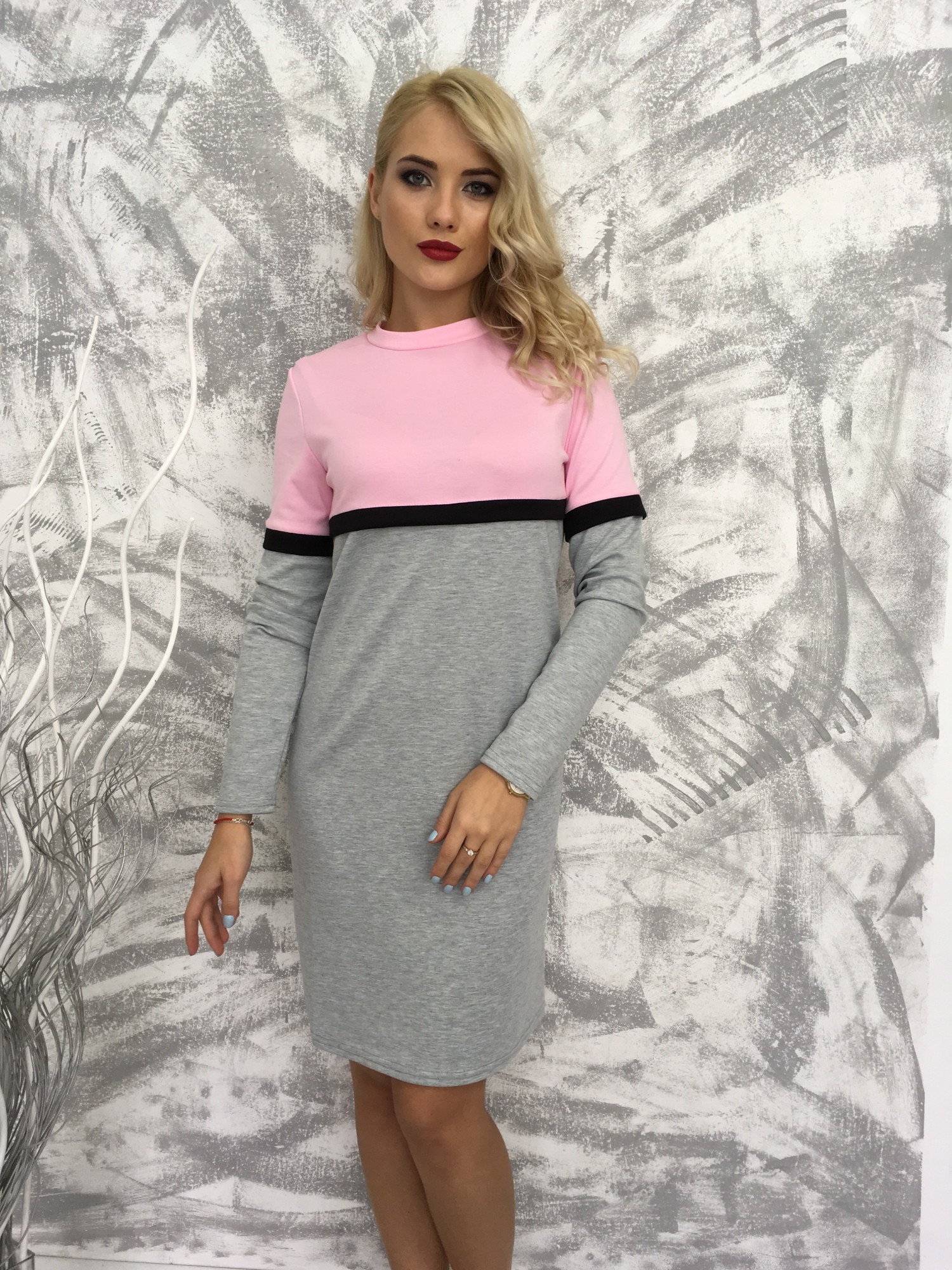 

Платье PINK&MILK Кира  Розовый, Серый, Платье PINK&MILK Кира One size Розовый, Серый
