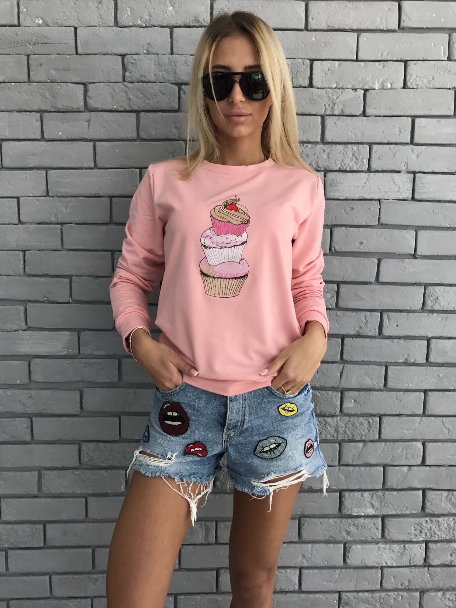 

Свитшот PINK&MILK Кекс - Персиковый, Свитшот PINK&MILK Кекс 42-44 Персиковый