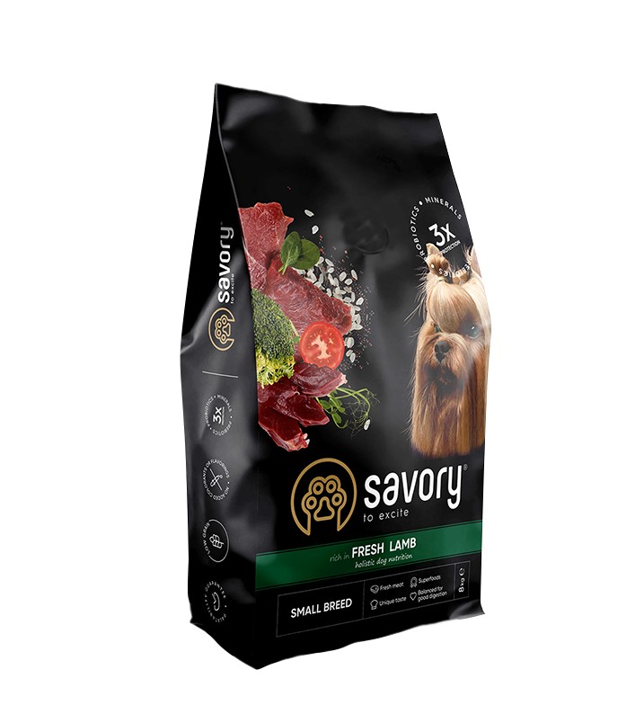 

Сухий корм Savory для собак малих порід зі свіжим м’ясом ягняти 8 кг