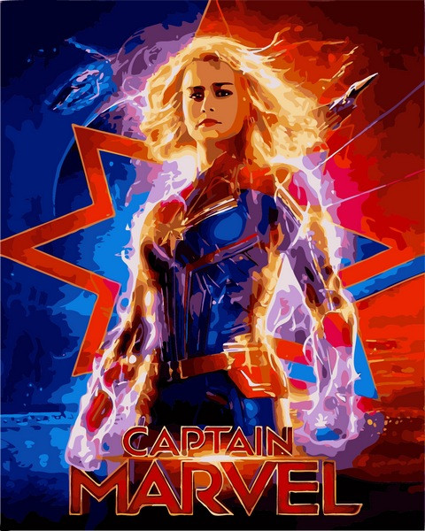 

Картина по номерам в коробке Babylon Фентези Капитан Марвел 40х50см (VP 1128)