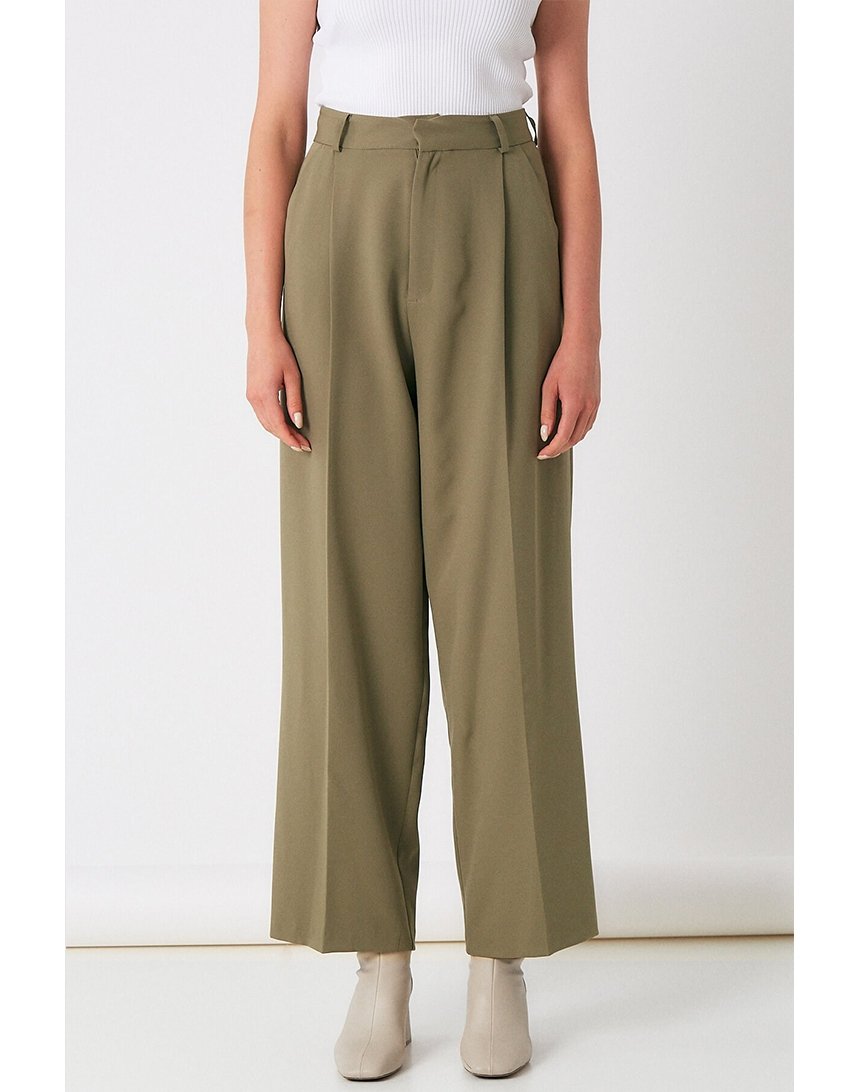 

Брюки Robin с асимметричной складкой 36 (S) цвета хаки (D83445 khaki)