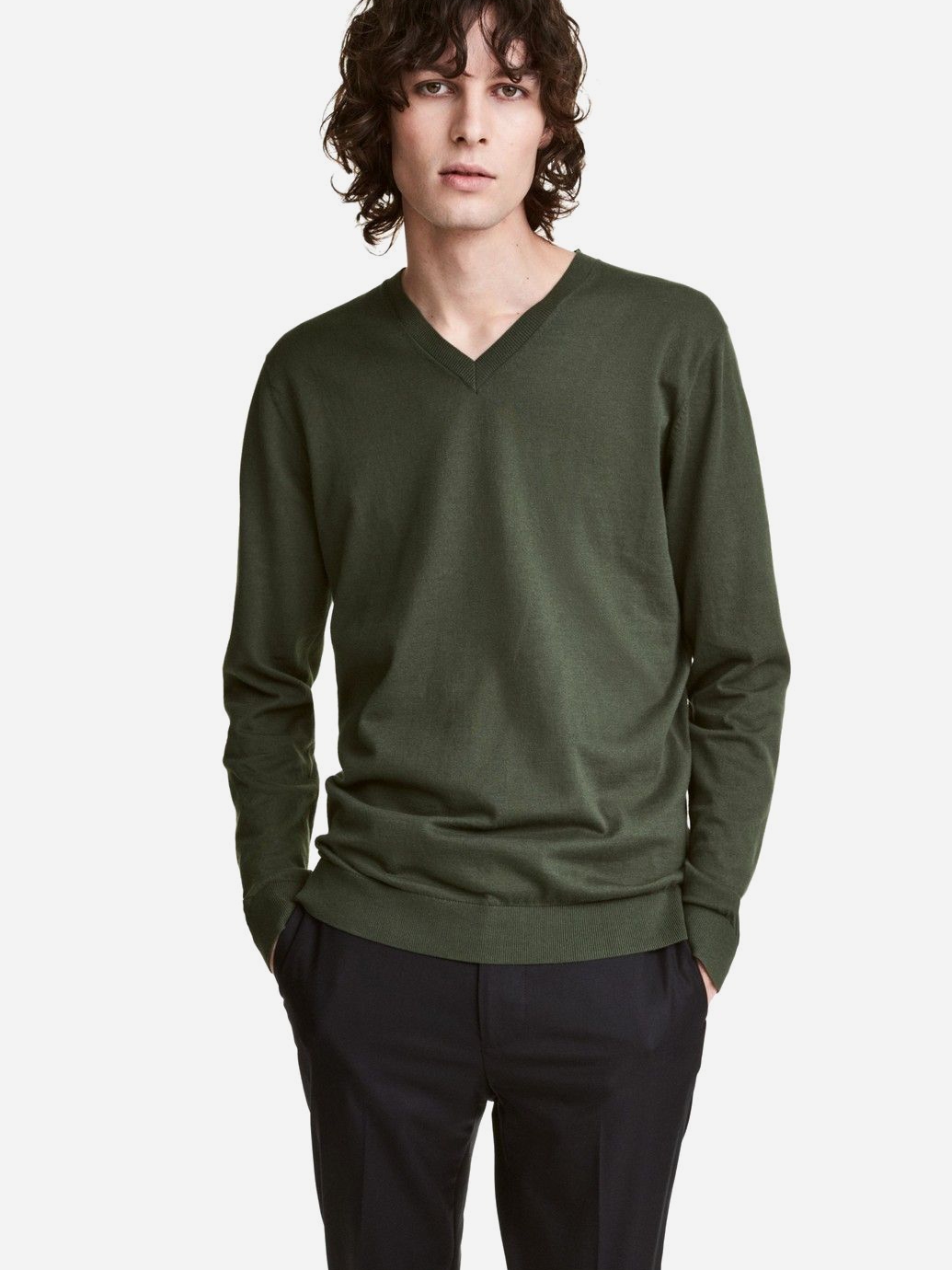 

Пуловер H&M 0443648 L Темно-зеленый