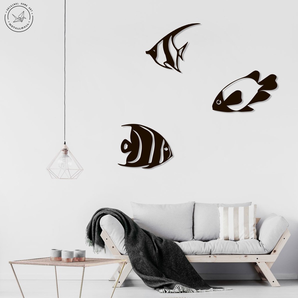 

Декор для стен. Панно из металла "Морские рыбы" 50*42 см