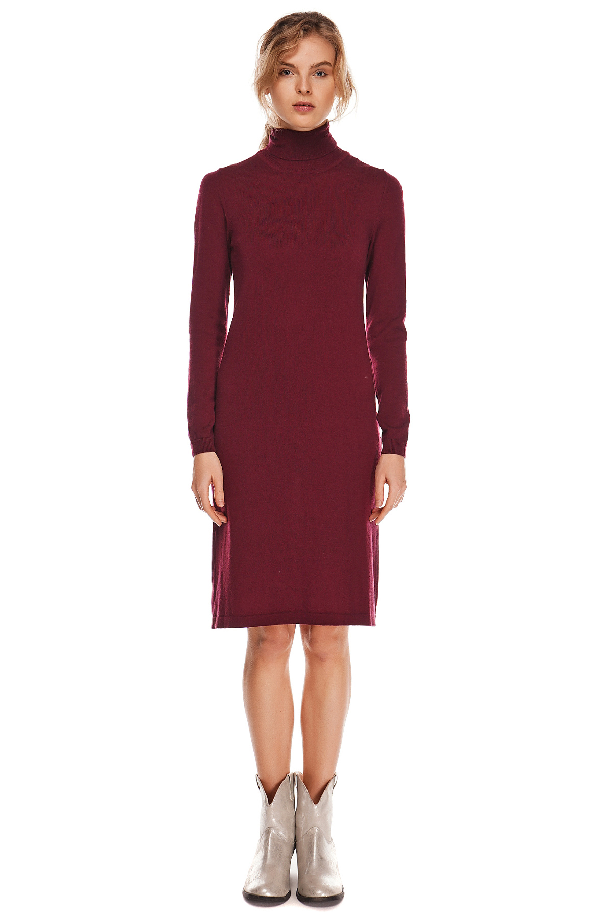 

Платье водолазка из мериноса Viamaro бордо  #4196M, Платье водолазка из мериноса Viamaro бордо M #4196M