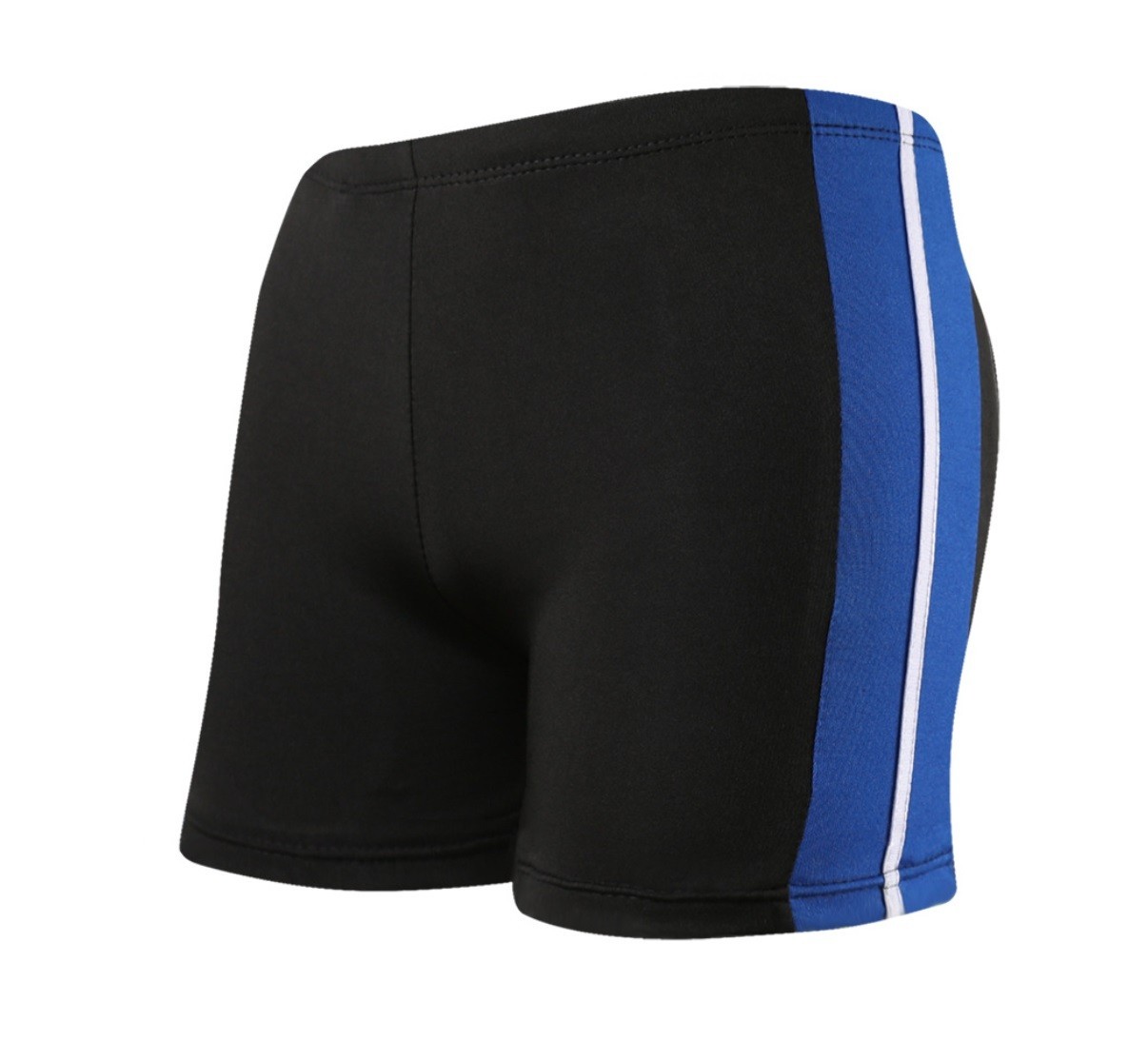 

Плавки боксеры мужские в бассейн L (46) черные с синей полоской (FW-04-04)