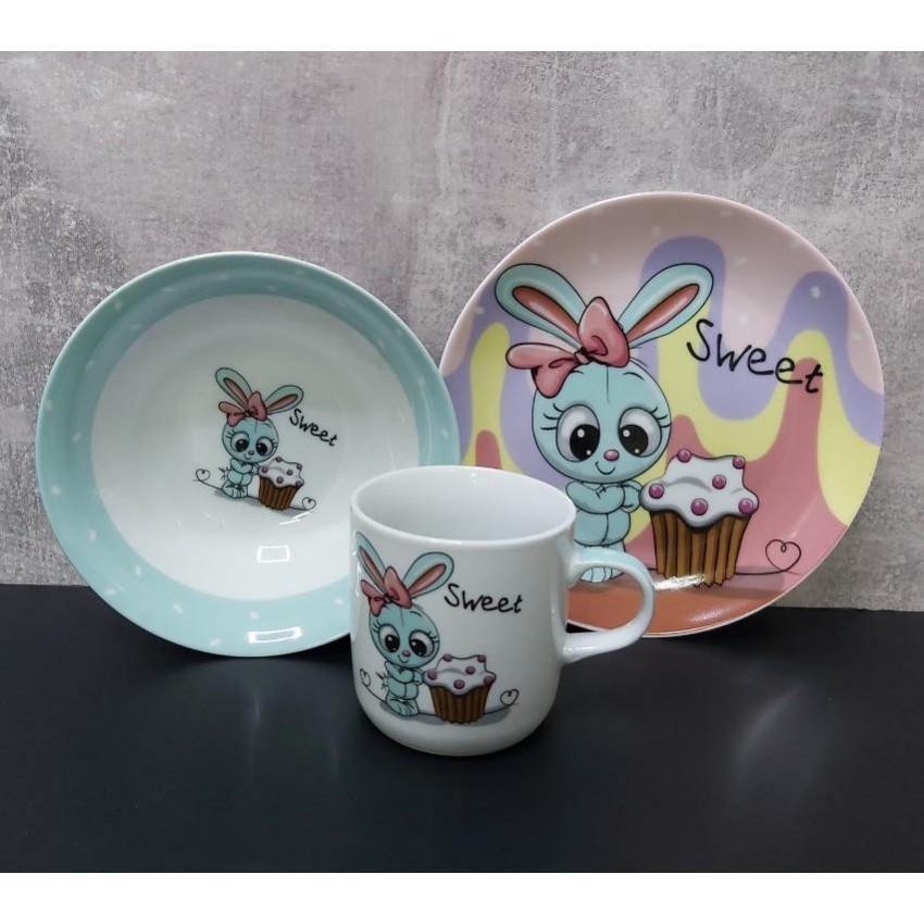 

Детский набор столовой посуды Limited Edition Sweet Bunny из 3 предметов (C523)