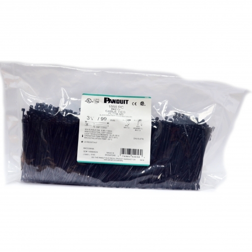 

Cтяжка 99x3.6 мм (1000 шт) чорна, weather resistant,Panduit (PLT1M-M0)