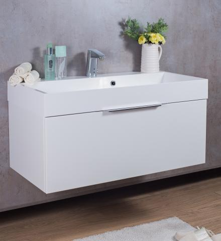 

Тумба Fancy Marble Bermuda 1 подвесная венге с умывальником Ashley 90 см
