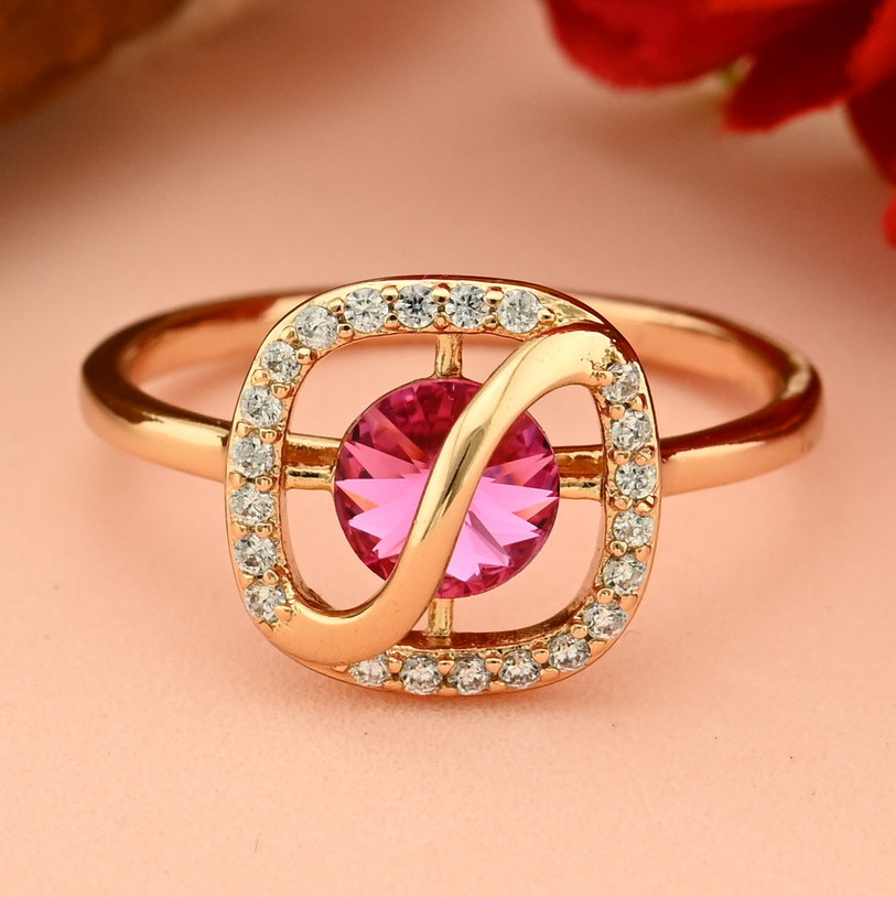 

Кольцо Xuping с кристаллами Swarovski 83221 ширина 11 мм розовый позолота 18К18