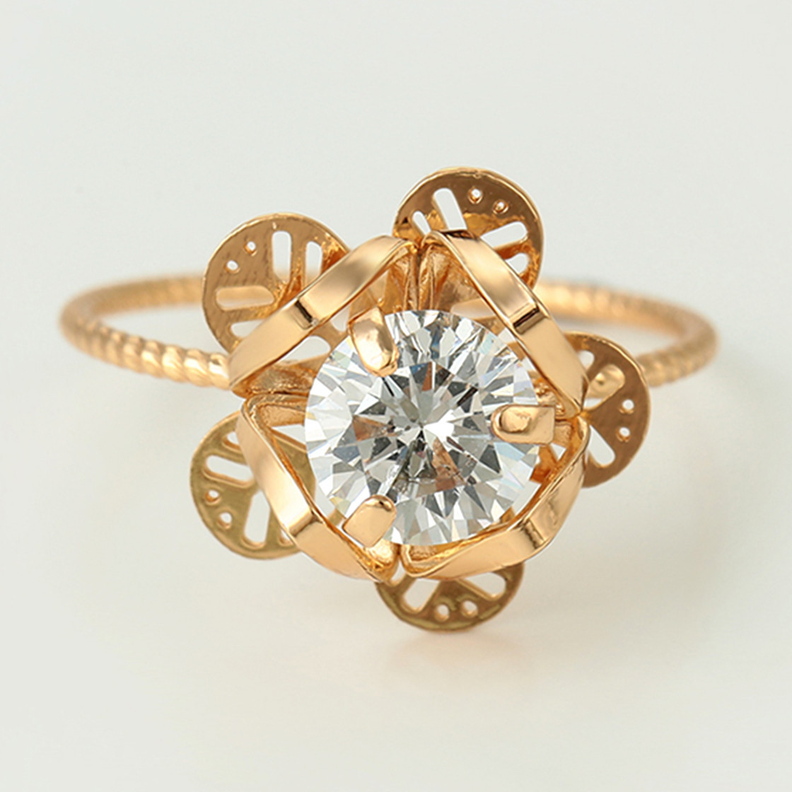 

Кольцо Xuping 15513 белый фианит позолота 18K18