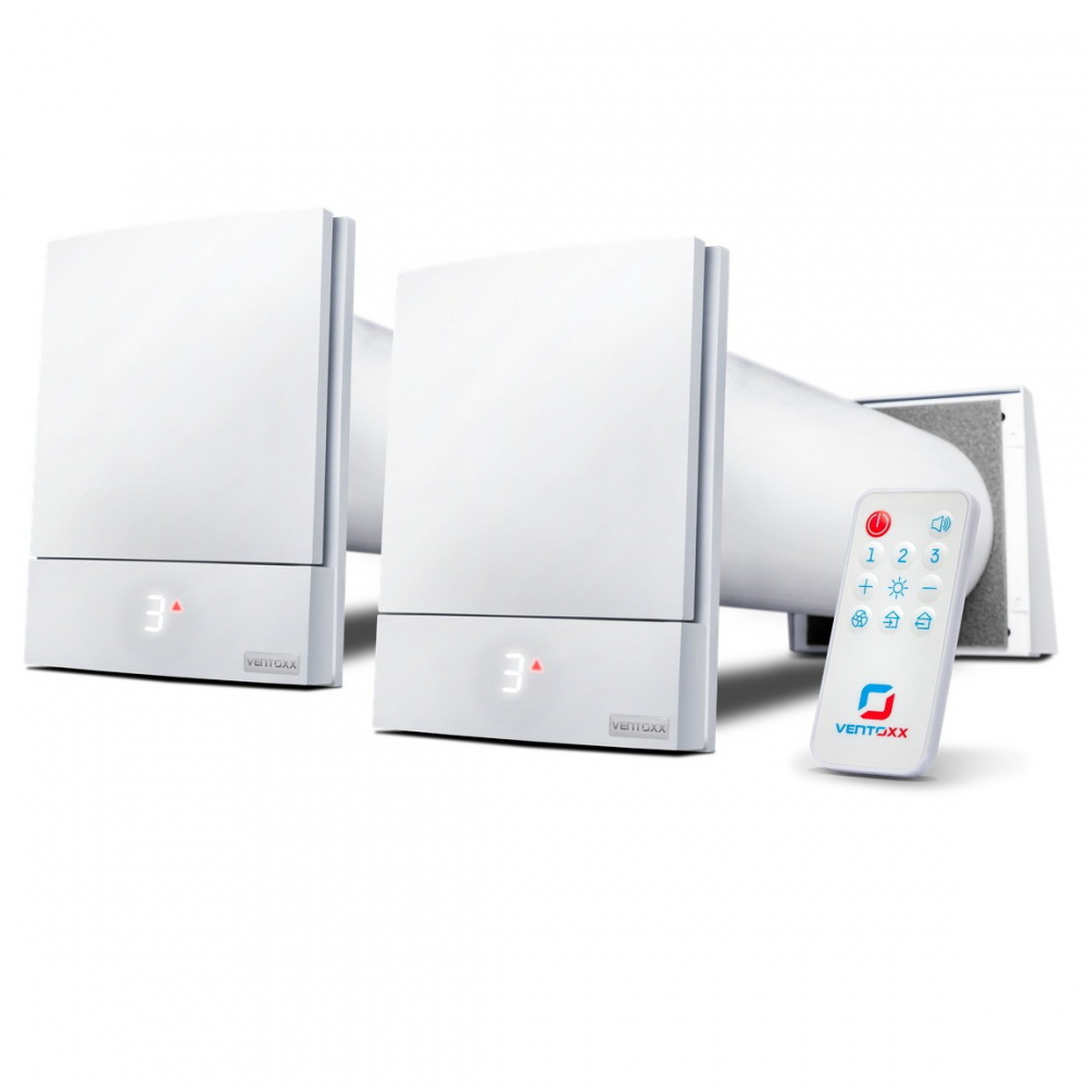 

Рекуператор воздуха Комплект 2 Ventoxx Harmony с ДУ и внешними крышками, воздуховод 0,5 м (13691)