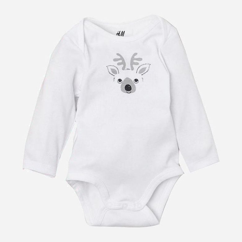 

Боди H&M 0472064 50 см Белое олень