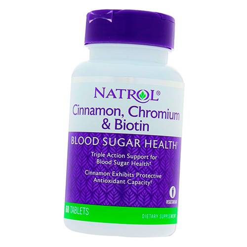 

Корица, Хром и Биотин, Cinnamon, Chromium & Biotin, Natrol 60таб (71358010)