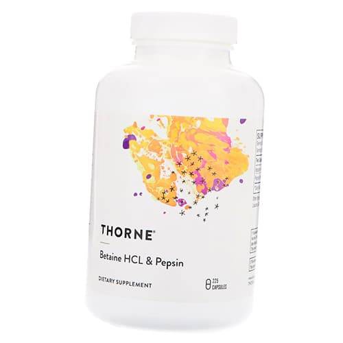 

Betaine HCL & Pepsin Thorne Research 225капс (72357004)