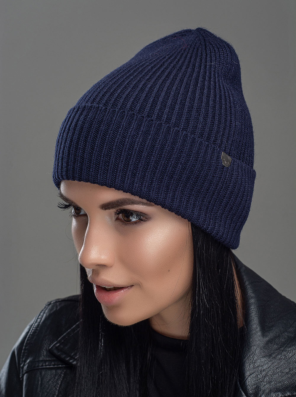 

Женская шапка колпак Йорк цвет темно-синий