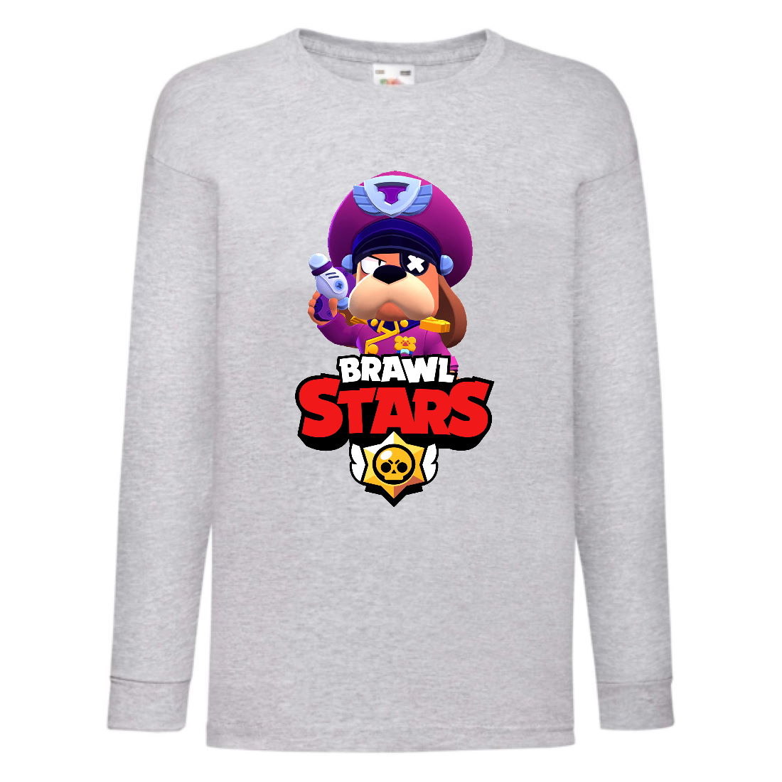 

Лонгслив реглан Brawl Stars Colonel Ruffs (Бравл Старс Генерал Гавс) серая (BRST gry) 152 см