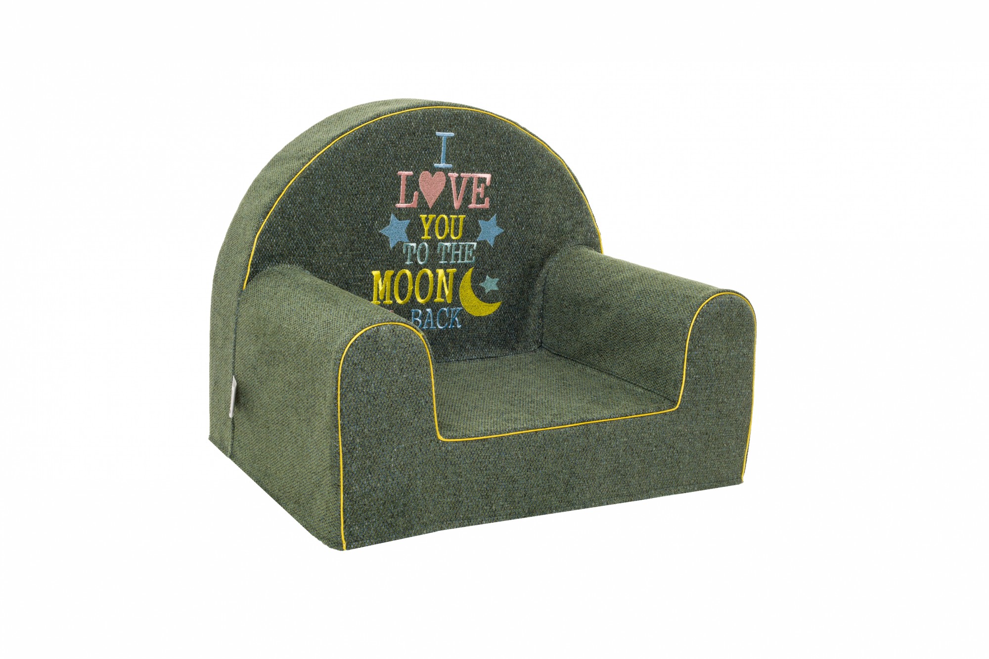 

Бескаркасное мягкое детское кресло Love my chair "I love you to the moon and back", водоотталкивающая ткань, зеленое