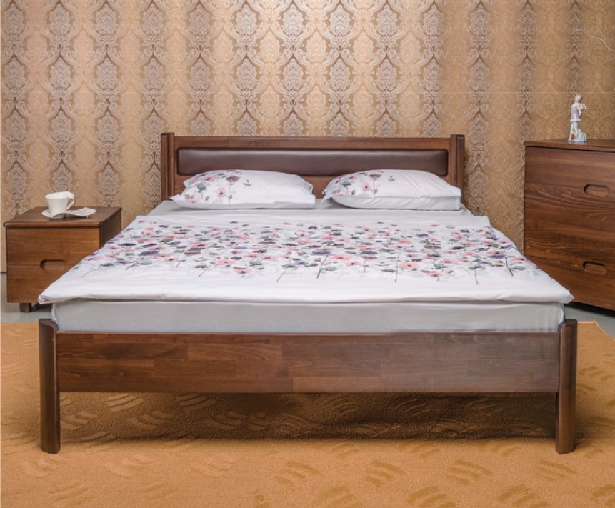 

Кровать Марго с мягкой спинкой без изножья цвет Венге Олимп 160х200х82см