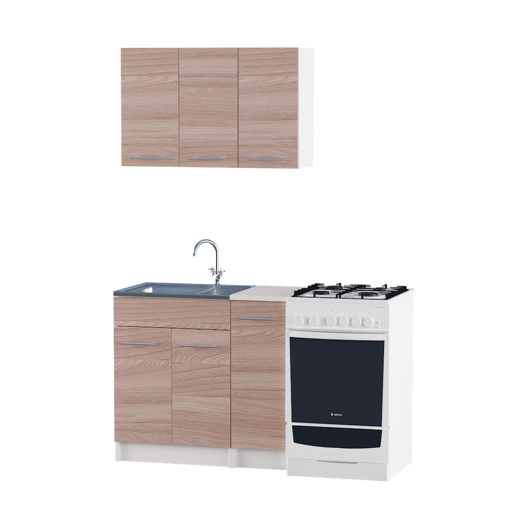 

Кухня модульная Эко Omni Home набор 0.9 м Ясень Шимо темный + столешница мойка накладная с сифоном