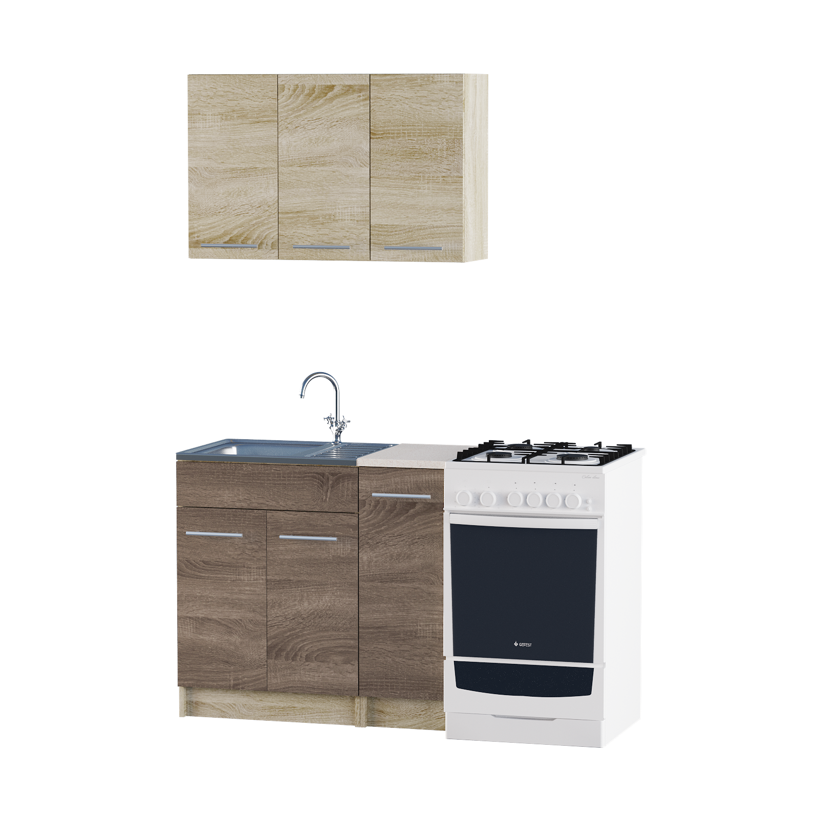

Кухня модульная Эко Omni Home набор 0.9 м Комби Дуб Сонома + Трюфель + столешница мойка накладная с сифоном