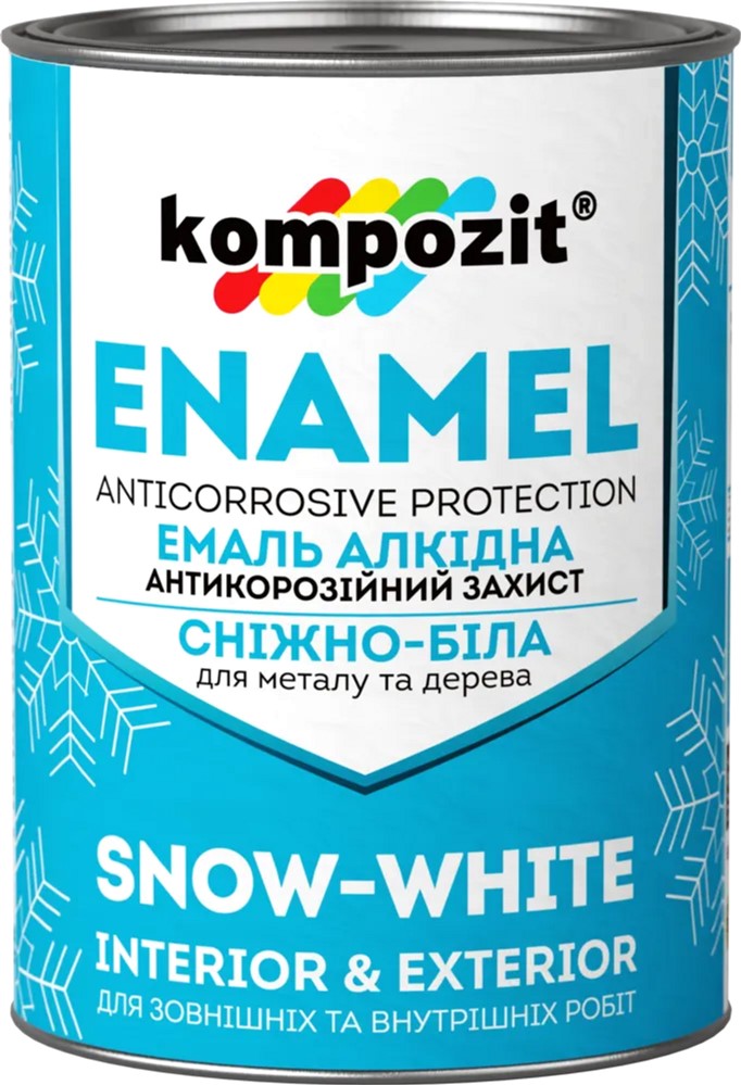 

Эмаль алкидная Kompozit 12 кг Снежно-белый матовый (4820085741362)